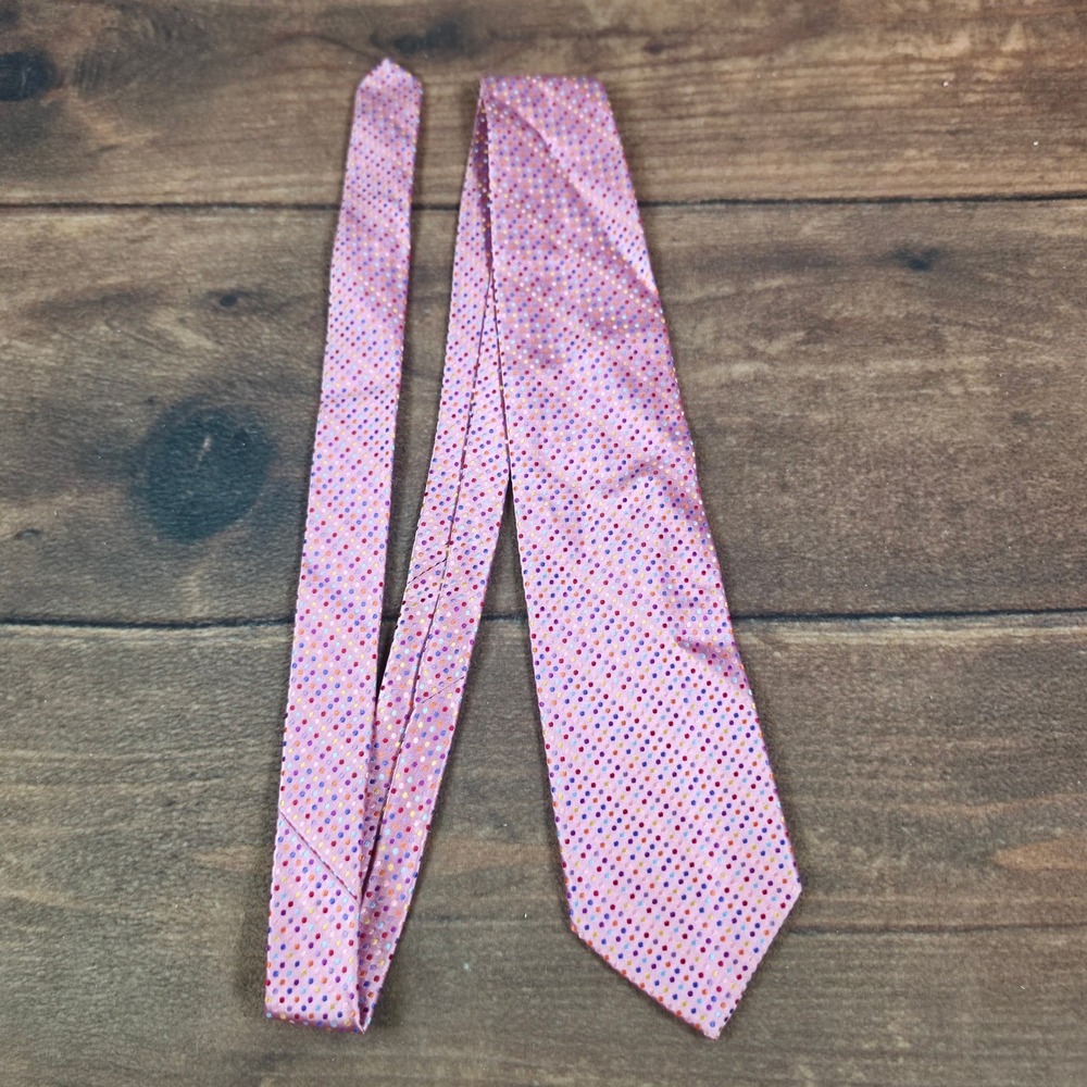 Robert Talbott Necktie Mens OS Pink Good Polka Dot Silk Handsewn USA